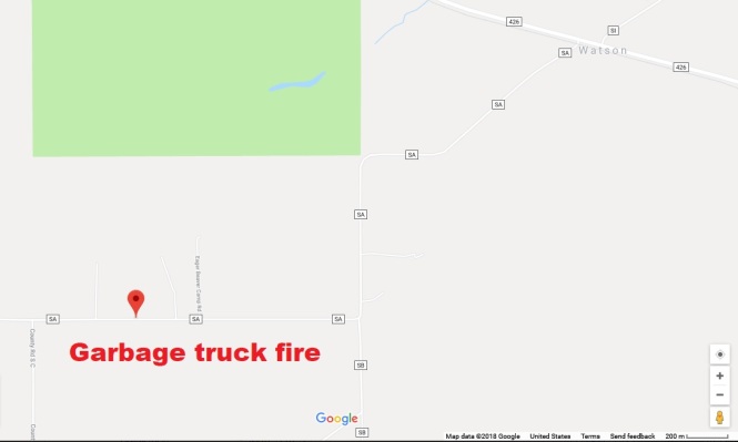 garbage truck fire map